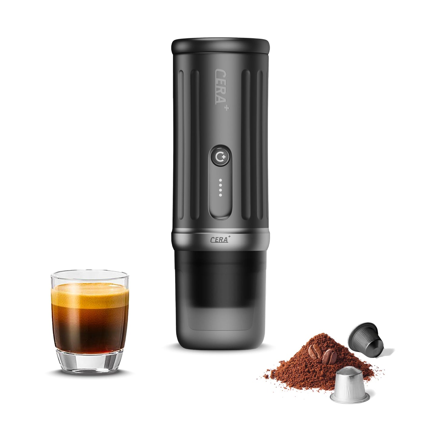 CERA+ PCM03S Portable Coffee Maker Electric Espresso Machine, Self-Heating 8 Cups per Charge & 20 B…