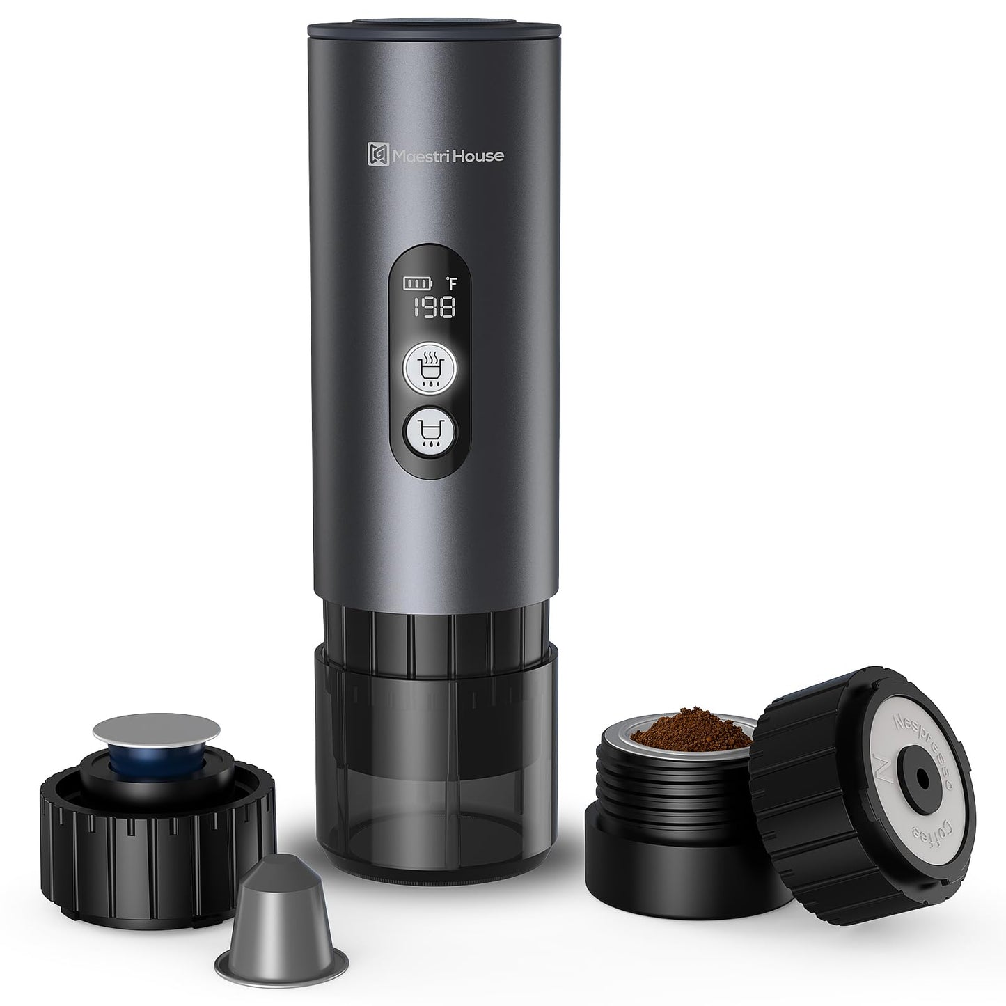 Maestri House 150W Espresso Maker with 2-3 Min Fast Self-Heating, Portable Travel Espresso Coffee M…