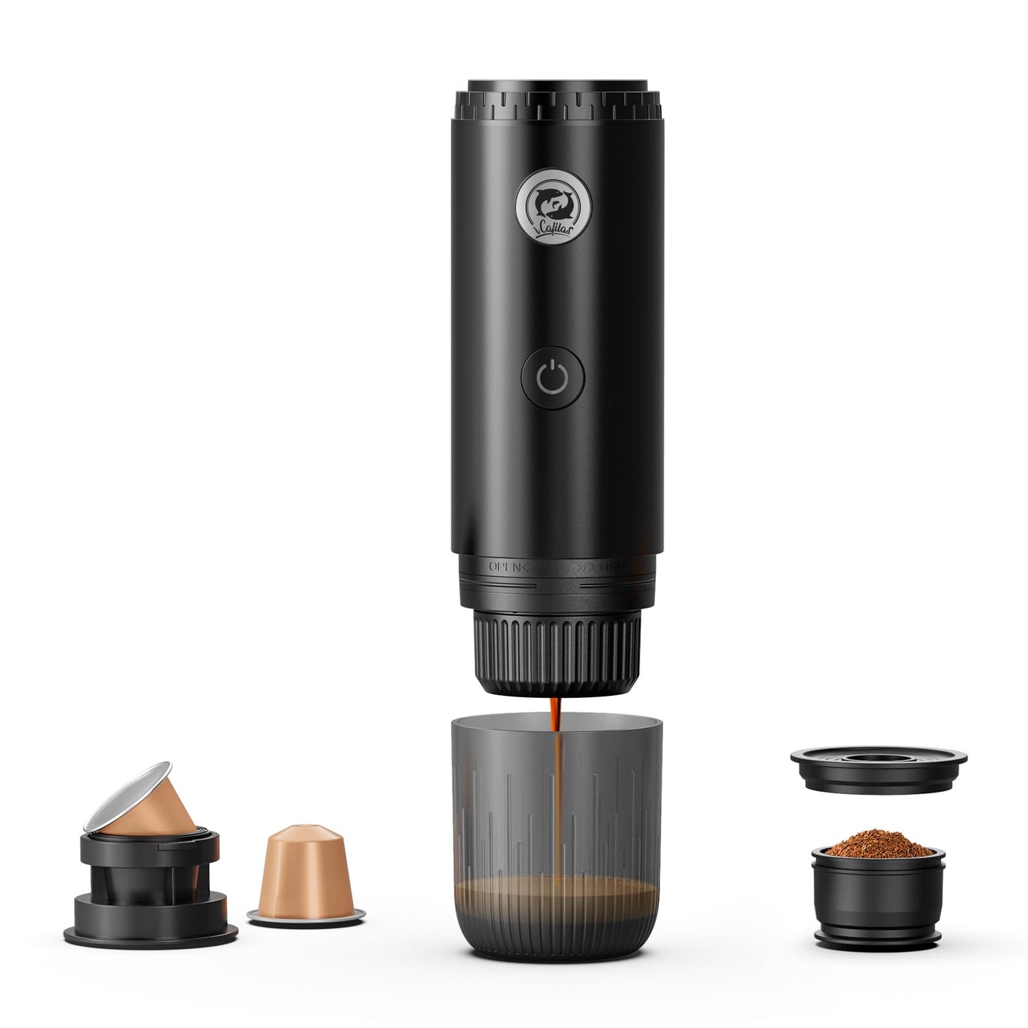 Portable Espresso Maker with Self Heating, 19 Bar Electric Travel Coffee Maker for Camping&Car, 2-i…