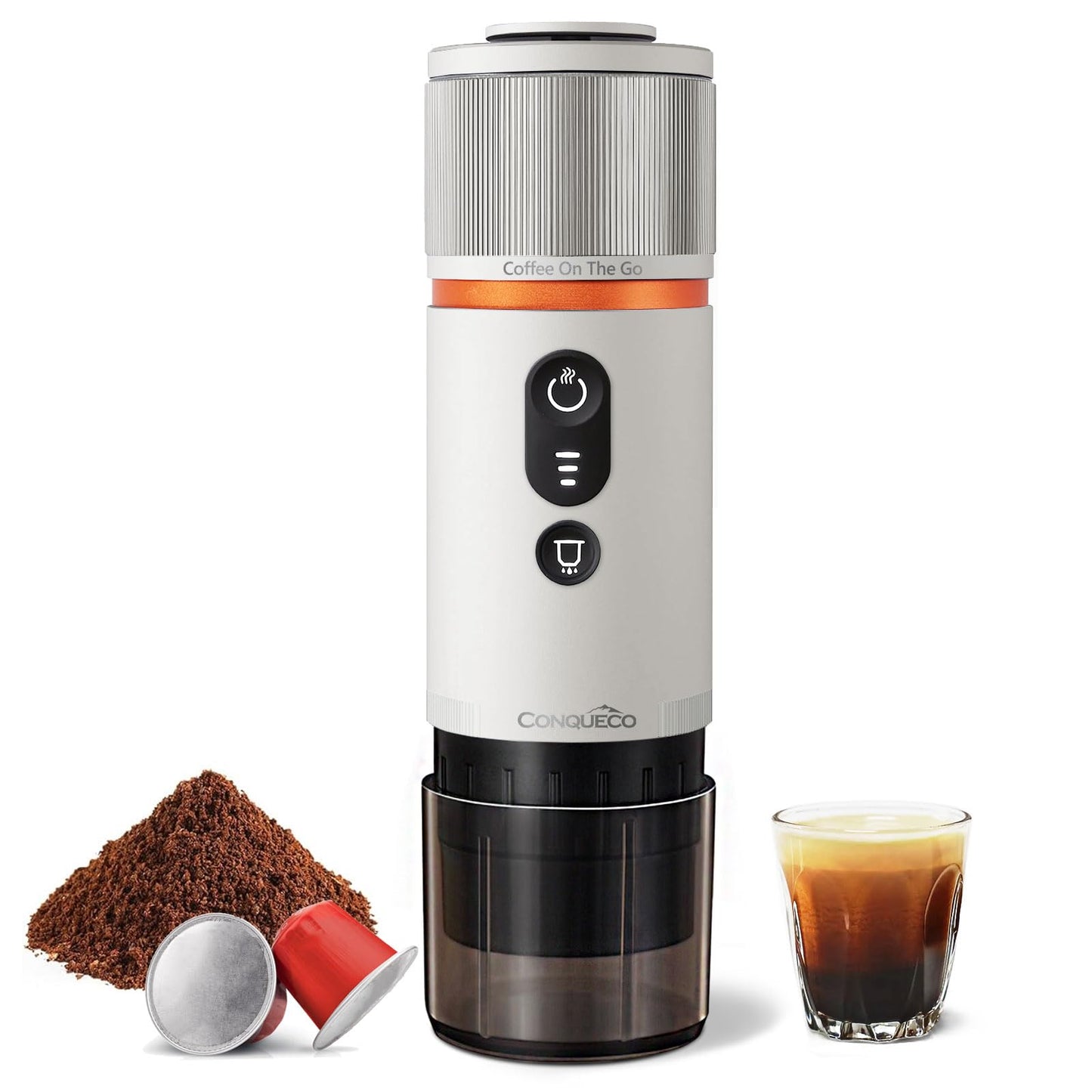 CONQUECO Portable Espresso Coffee Machine: 12V Electric Small Travel Expresso Maker - Self Heating …