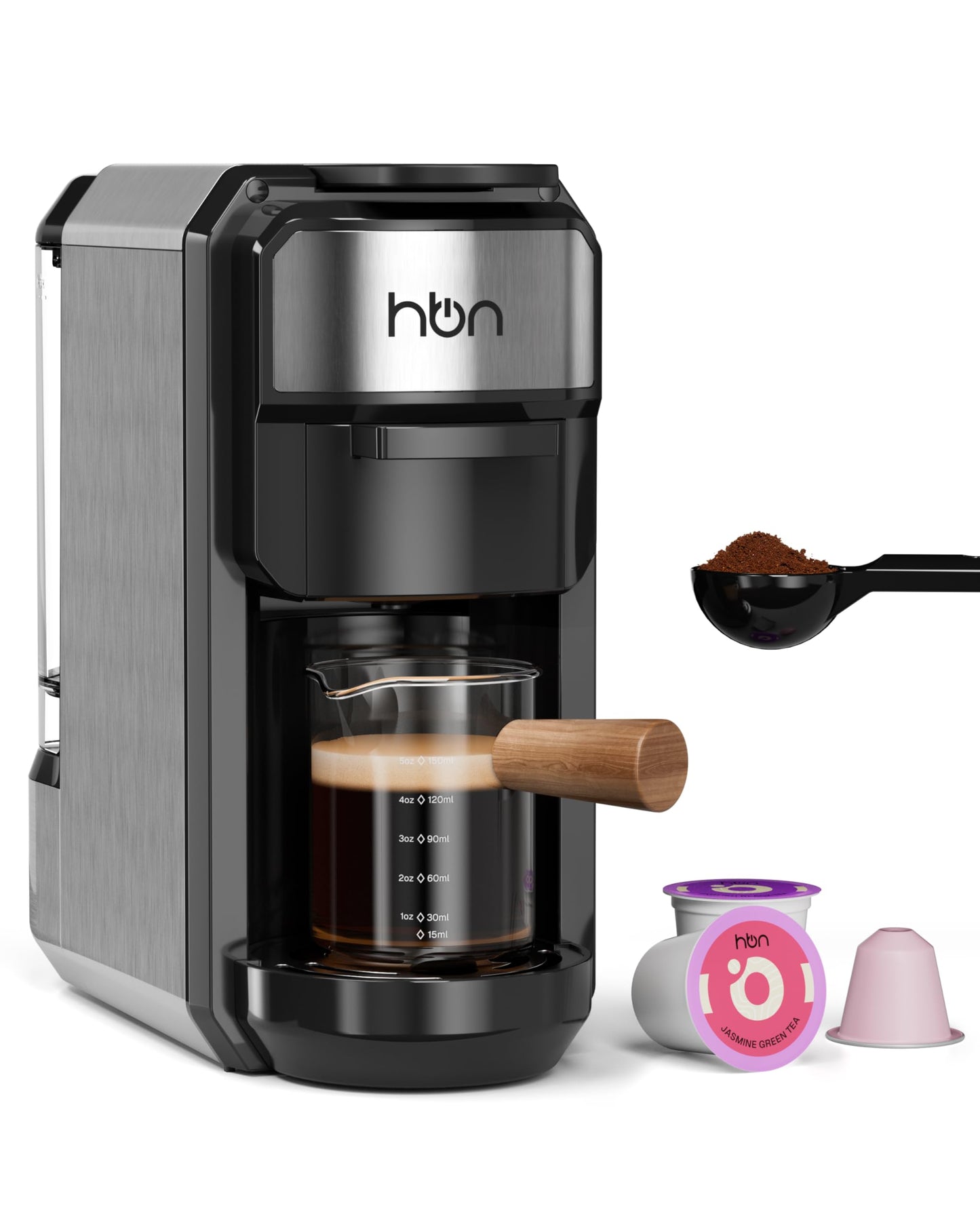 HBN 3-in-1 for Nespresso Capsule & K-Cup Pods & Ground Coffee Multi Coffee Maker Single Serve, 19Ba…