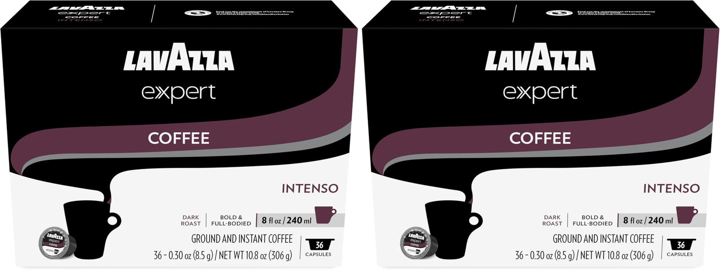 Lavazza Expert Intenso Coffee Capsules, Dark Roast, Arabica and Robusta Blend, Compatible with Lava…