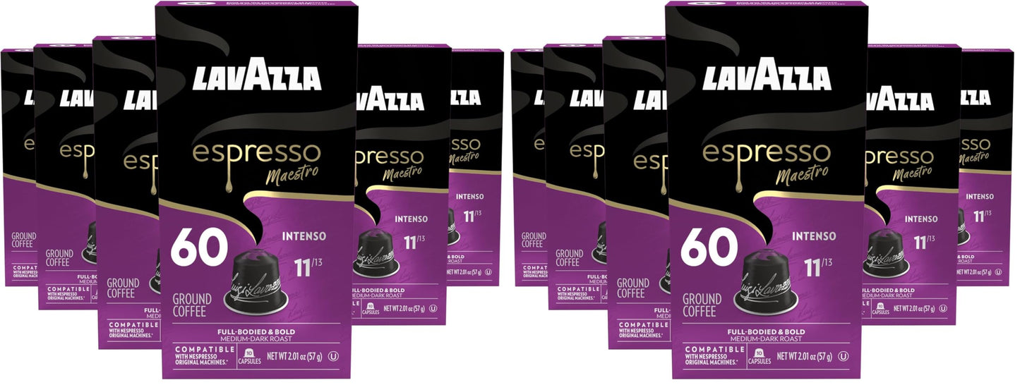Lavazza Espresso Maestro Intenso Aluminum Capsules Compatible with Nespresso* Original Machines, Me…