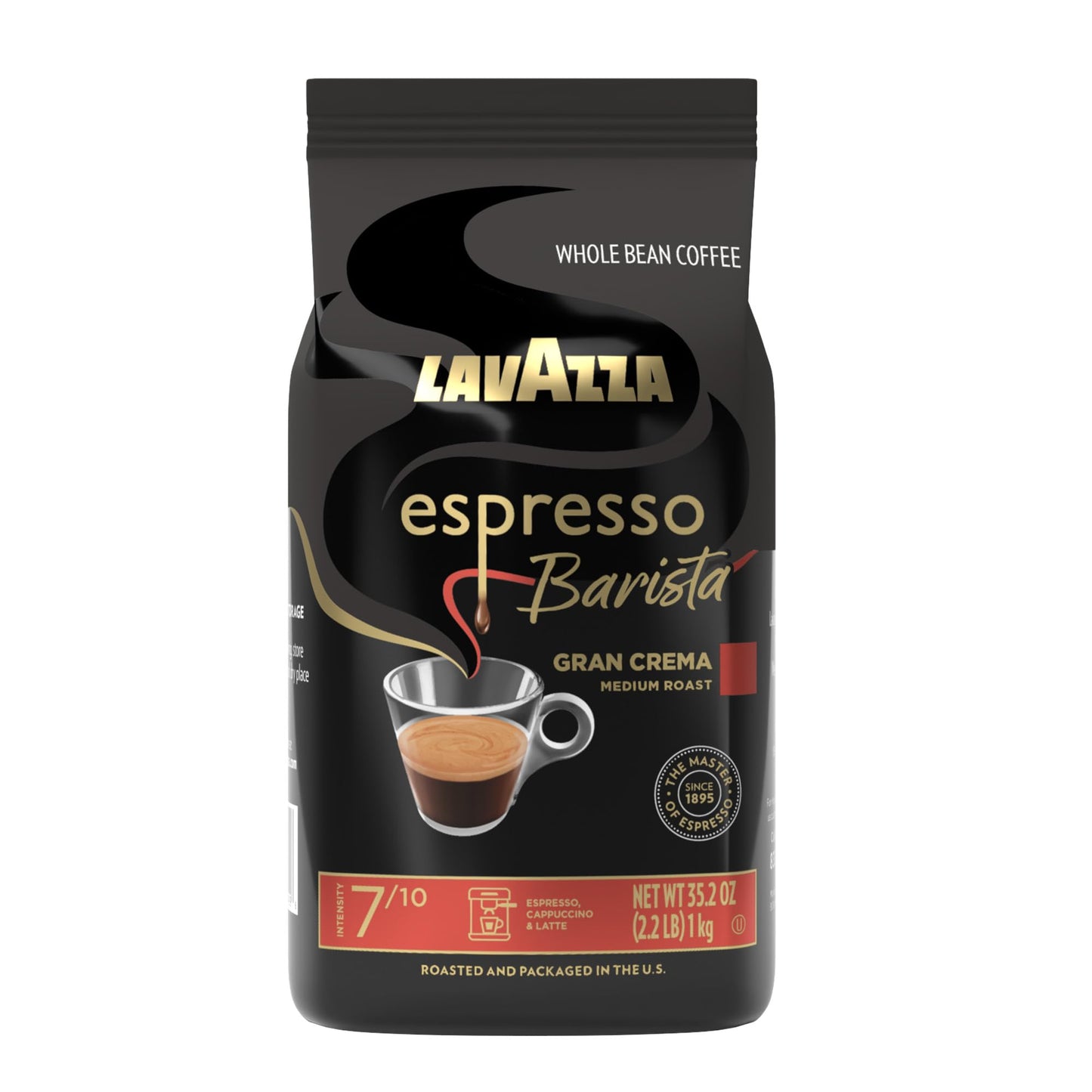 Lavazza Espresso Barista Gran Crema Whole Bean Coffee Blend, Medium Espresso Roast, Oz Bag (Packagi…