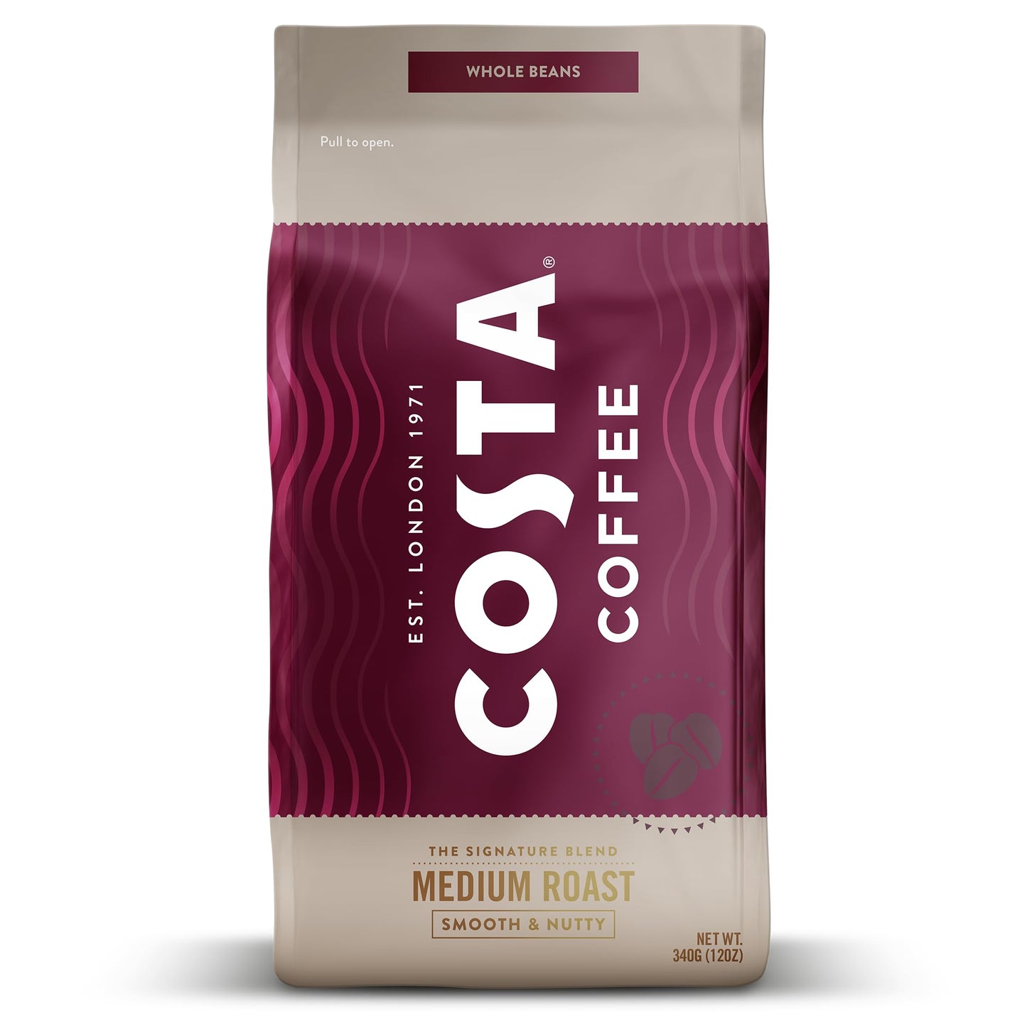 Costa Coffee Whole Bean Coffee, Signature Blend Medium Roast 12 Oz Bag for Espresso, Drip & Pour Ov…