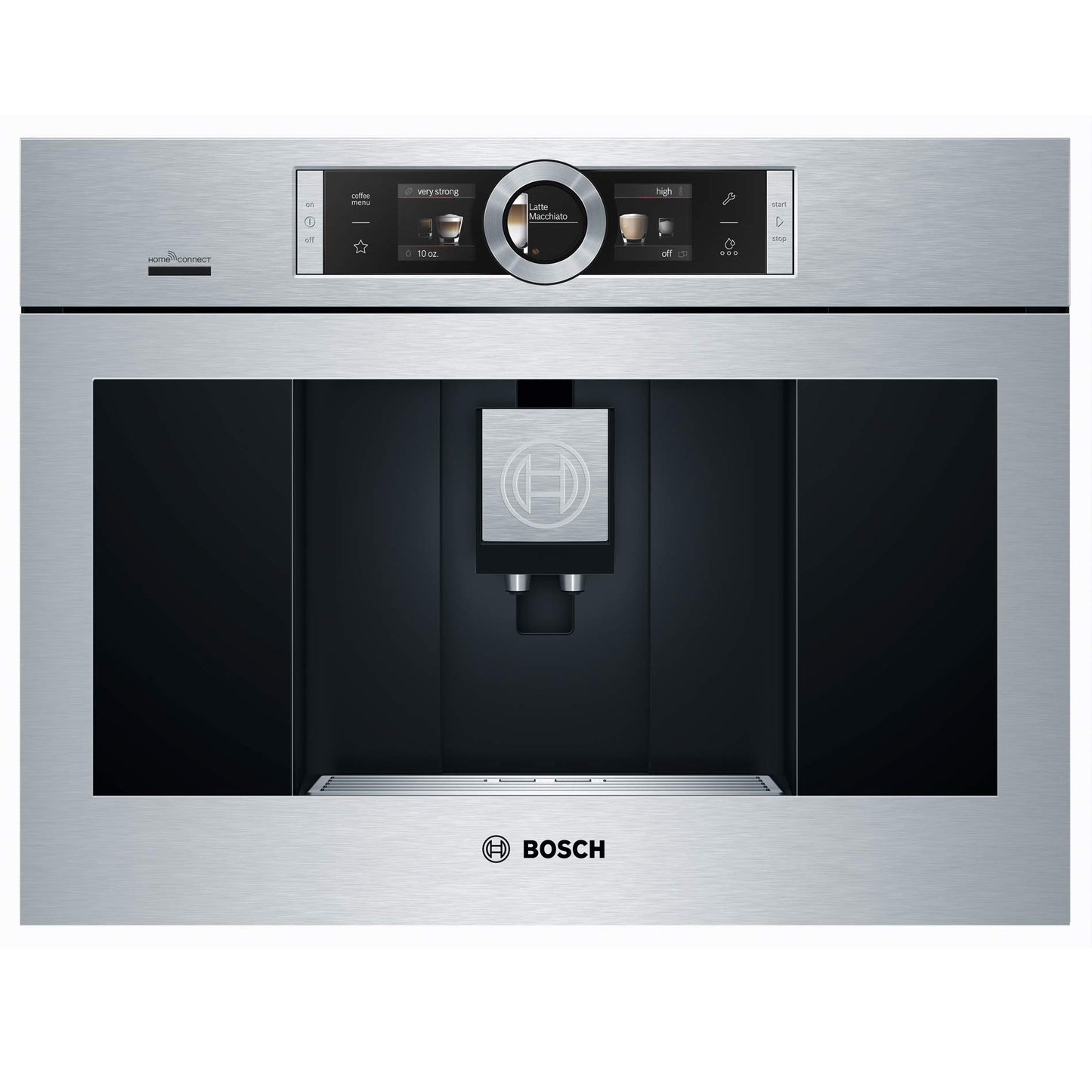 Bosch BCM8450UC 24 Inch Wide Built-In Automatic Coffee Machine with Home Connect, Stainless Steel