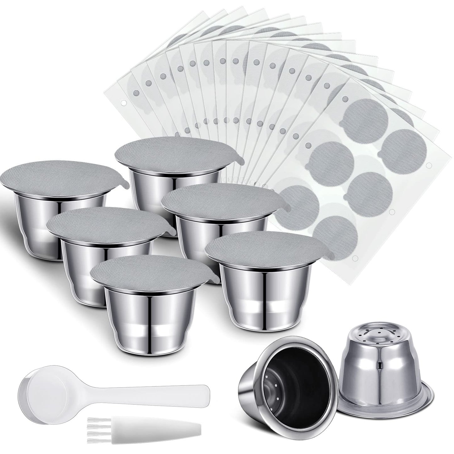 Didaey Reusable Espresso Capsules Stainless Steel Refillable Coffee Pods Reusable Espresso Pods wit…