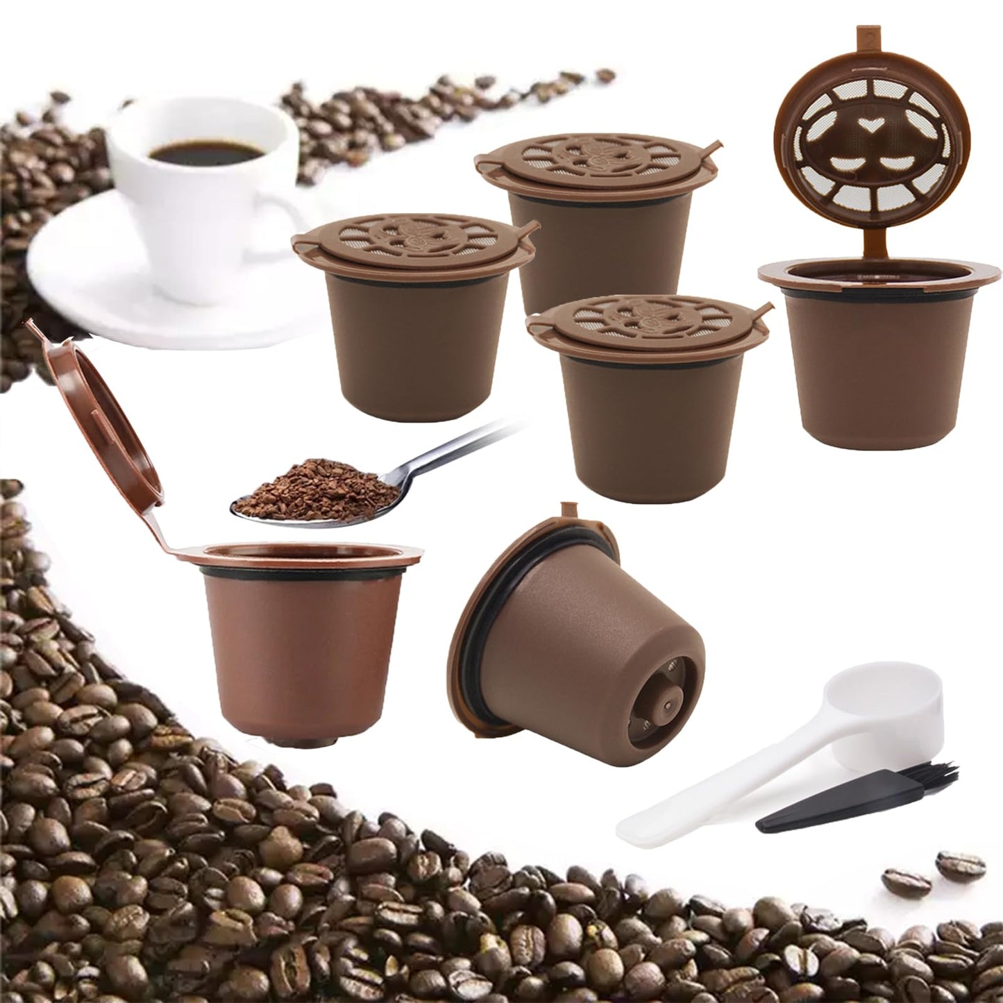 Reusable espresso Capsules Refillable Coffee Pods - Coffee Capsule Filter Compatible With Nespressoโฆ