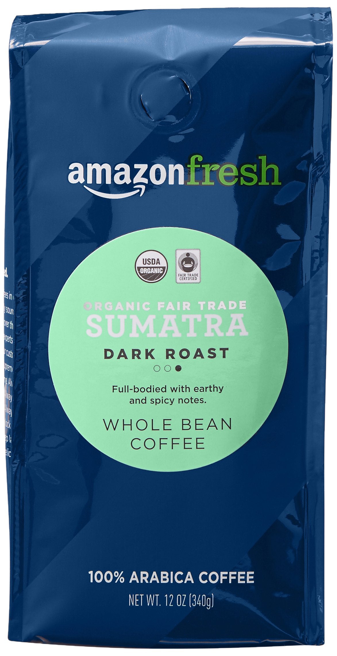 Fresh, Organic Fair Trade Peru Whole Bean Coffee, Medium Roast, 12 Oz