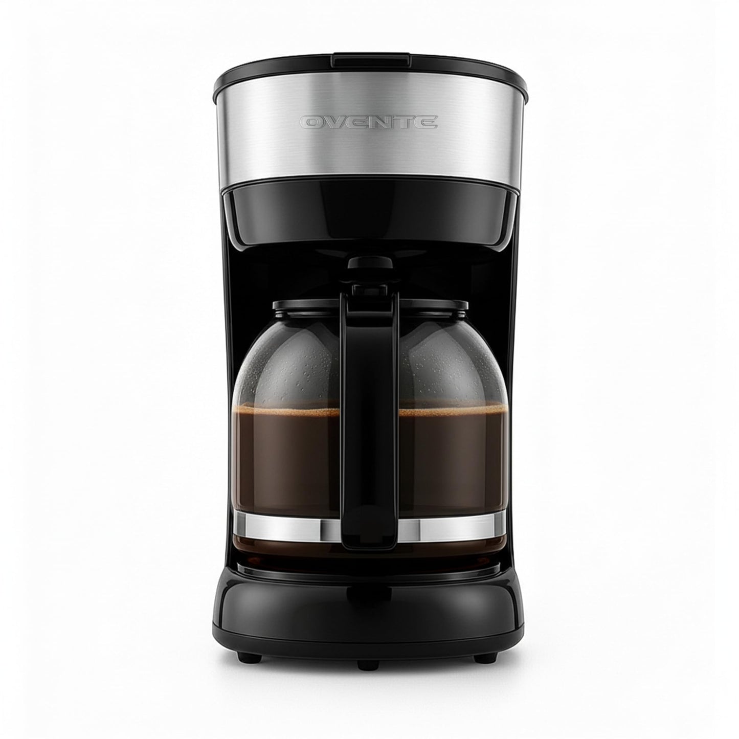 OVENTE 12-Cup Drip Coffee Maker with Borosilicate Glass Carafe, One-Touch Operation Machine, Anti-D…