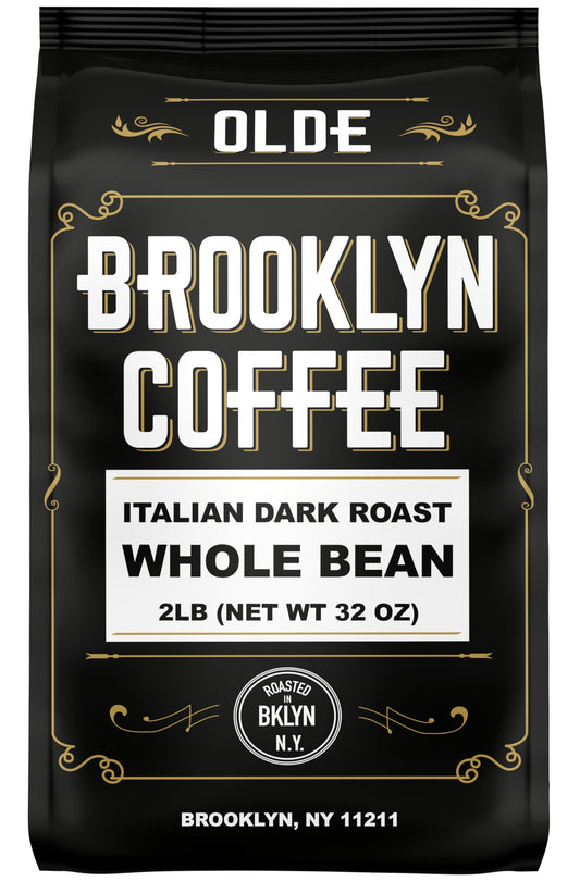 BROOKLYN COFFEE Whole Bean, Italian Dark Roast (2lb) Extra Strong, Delicious Taste, Heavenly Aroma …
