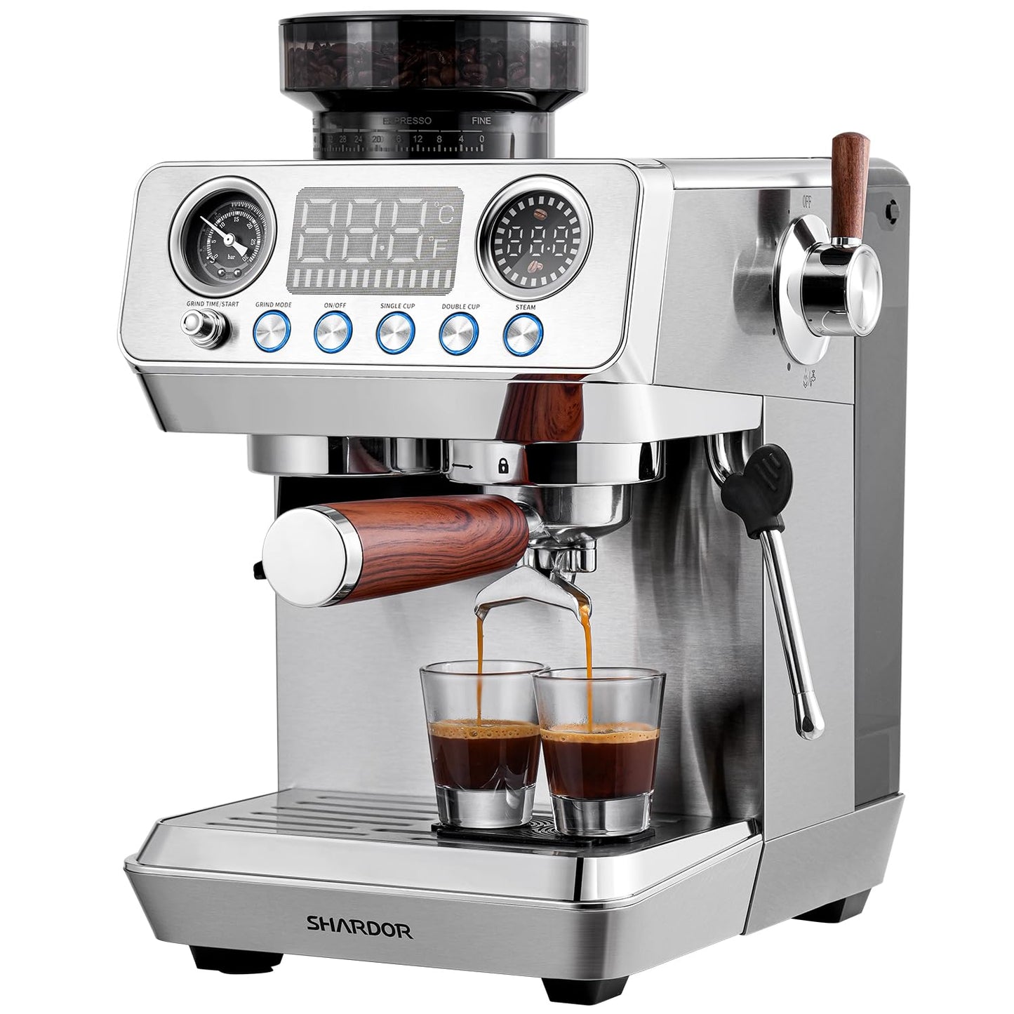 SHARDOR 20 Bar Espresso Machine with Grinder, Expresso Coffee Machines with Professional Steam Wand…