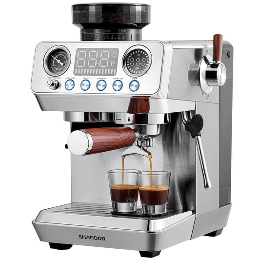 SHARDOR 20 Bar Espresso Machine with Grinder, Expresso Coffee Machines with Professional Steam Wand…