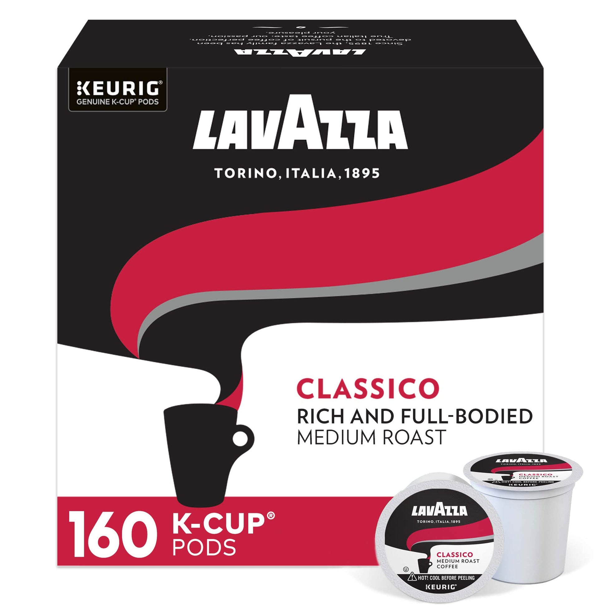 Lavazza Dolcevita Classico, Single-Serve Keurig K-Cup Pods, Medium Roast Coffee, 60-Count Box (6 Pa…