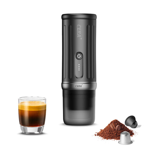 CERA+ PCM03S Portable Coffee Maker Electric Espresso Machine, Self-Heating 8 Cups per Charge & 20 B…