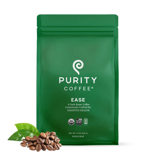 Purity Coffee EASE Low Acid Dark Roast Whole Bean (12oz Bag) | Specialty-Grade USDA Organic Arabica…