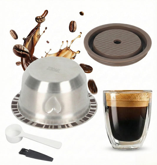 Heart Design 230ml/7.8oz Large Mug Size Reusable Pods for Nespresso Vertuo Pop & Next & Plus - Stai…