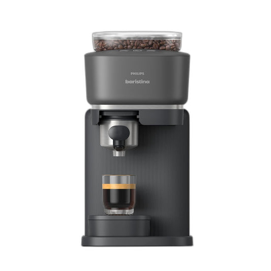 Philips Baristina Espresso Machine, Grind, Tamp & Brew Coffee Beans in One Swipe, Compact, 16 Bar P…