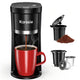 Small Single Serve Coffee Maker, Fast Brew for K-Cup & Ground Coffee, 6-12 Oz Brew Sizes, One-Butto…