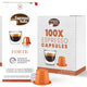 Espresso Italia 100 FORTE Pods Intensity 12 compatible with Nespresso Original Line Machines, Bold …