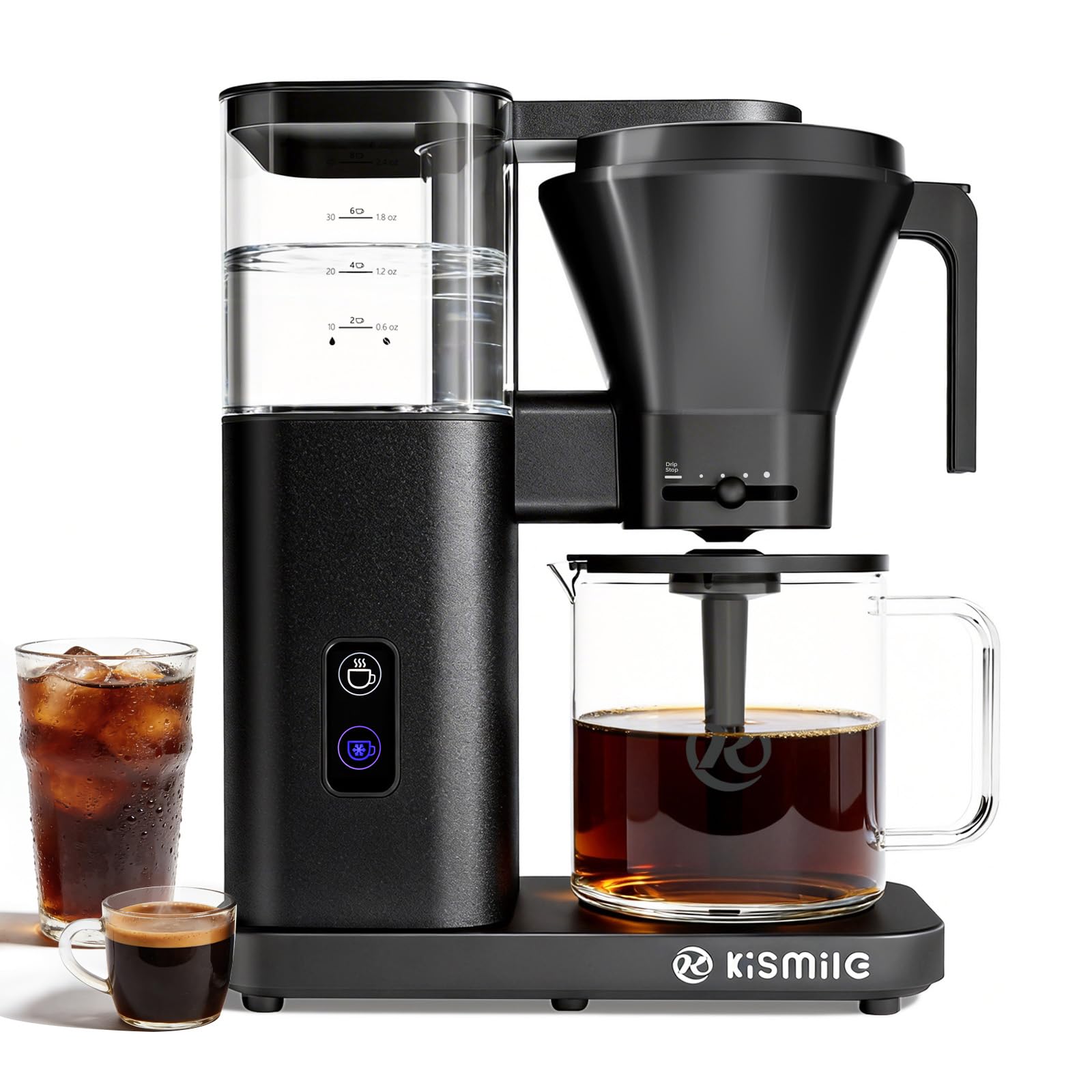 Kismile 8 Cup Drip Coffee Maker, SCA Certified Hot & Cold Brew Coffee Machine, Fast Heating to 197–…