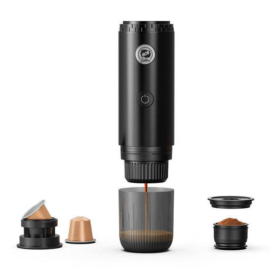 Portable Espresso Maker with Self Heating, 19 Bar Electric Travel Coffee Maker for Camping&Car, 2-i…