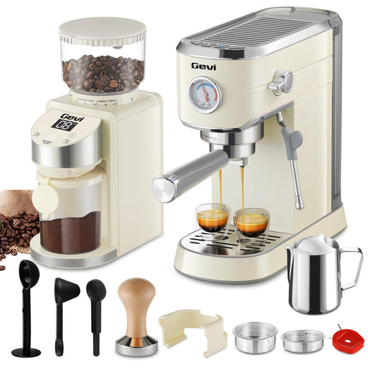 Gevi Espresso Machine 20 Bar with Grinder, Professional Espresso Maker with 35 Precise Grind Settin…