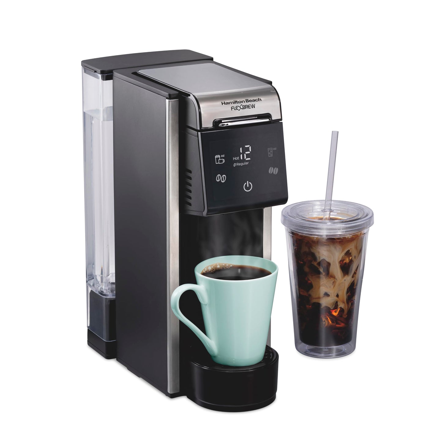Hamilton Beach FlexBrew Advanced 4-in-1 Single Serve Hot & Iced Coffee Maker with Removable 45 oz. …