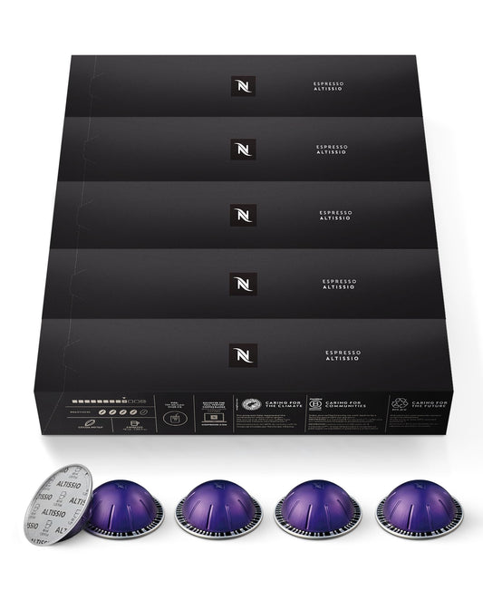 Nespresso Capsules Vertuo, Altissio, Medium Roast Espresso Coffee, 50 Count Espresso Pods, Brews 1.…