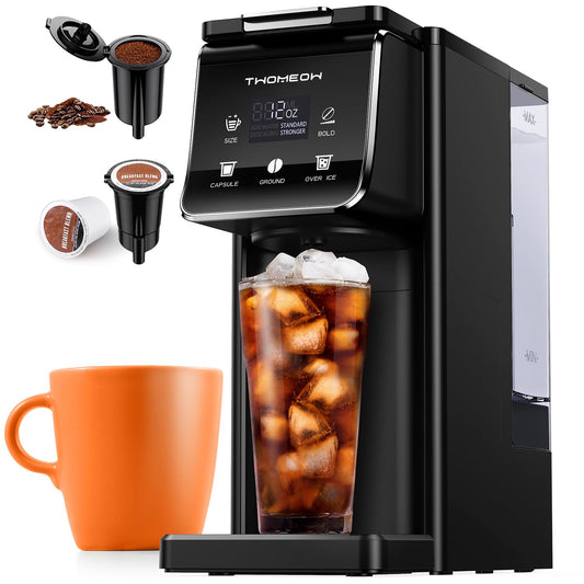K Cup Coffee Maker With Bold Setting, Single Serve Hot & Iced Coffee Maker for K-Cup and Grounds, 5…