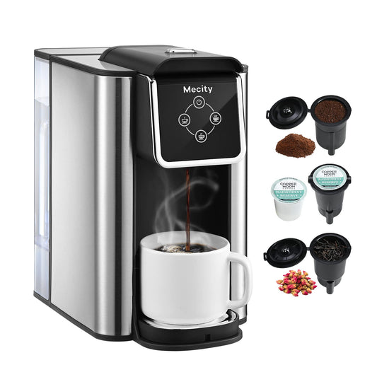 Mecity Coffee Maker 3 in 1 Single Serve Coffee Machine, Compatible with K cup Capsules, Instant Cof…