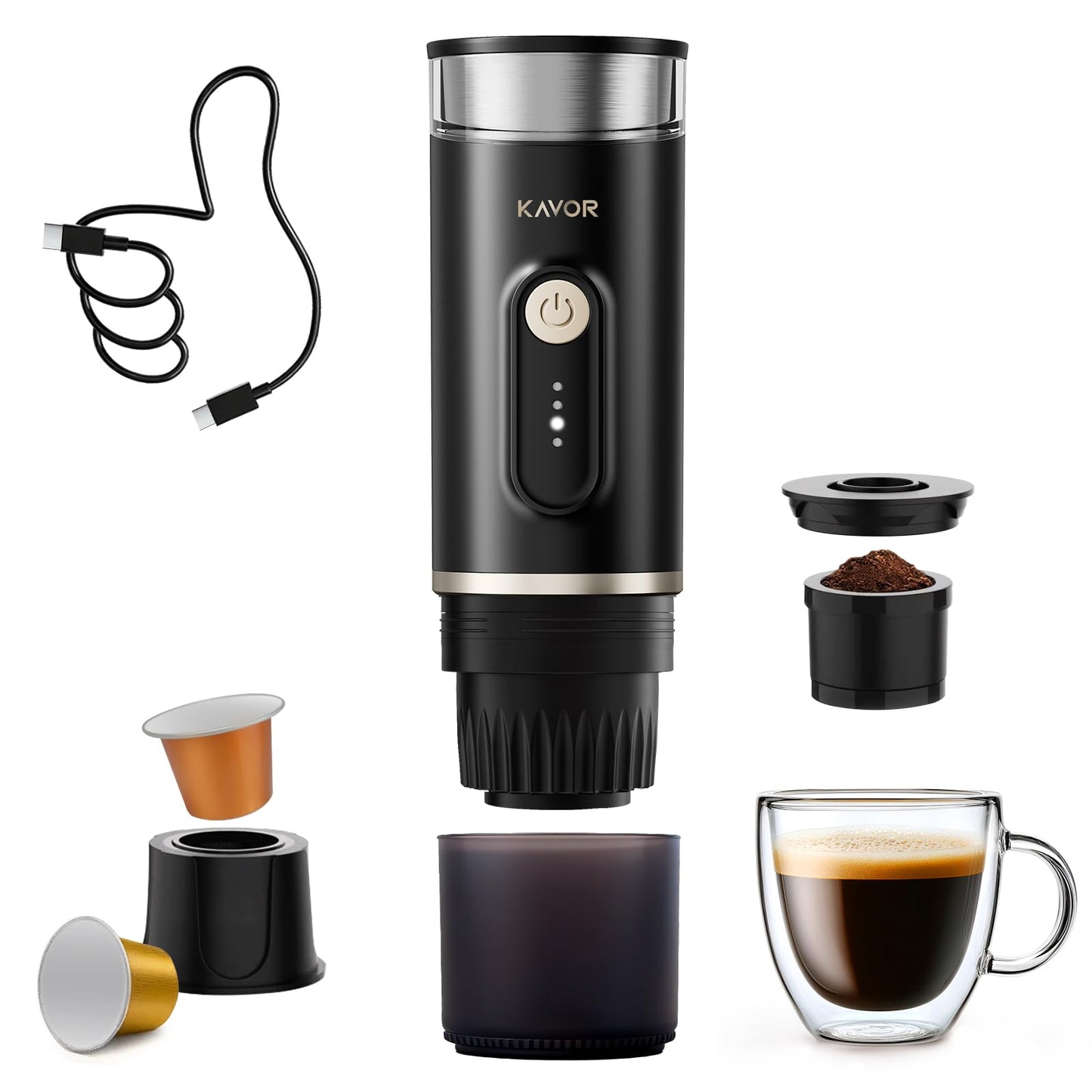 Portable Espresso Machine, 2-in-1 Travel Coffee Maker with 7800mAh Hot/Cold Brew & Fast Self-Heat, …