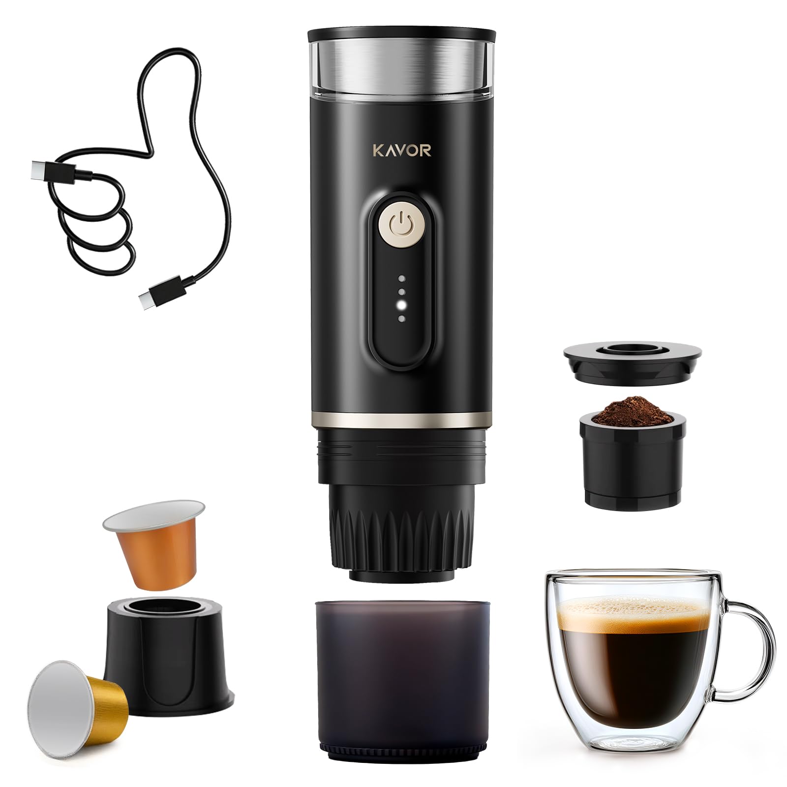 Portable Espresso Machine, 2-in-1 Travel Coffee Maker with 7800mAh Hot/Cold Brew & Fast Self-Heat, …