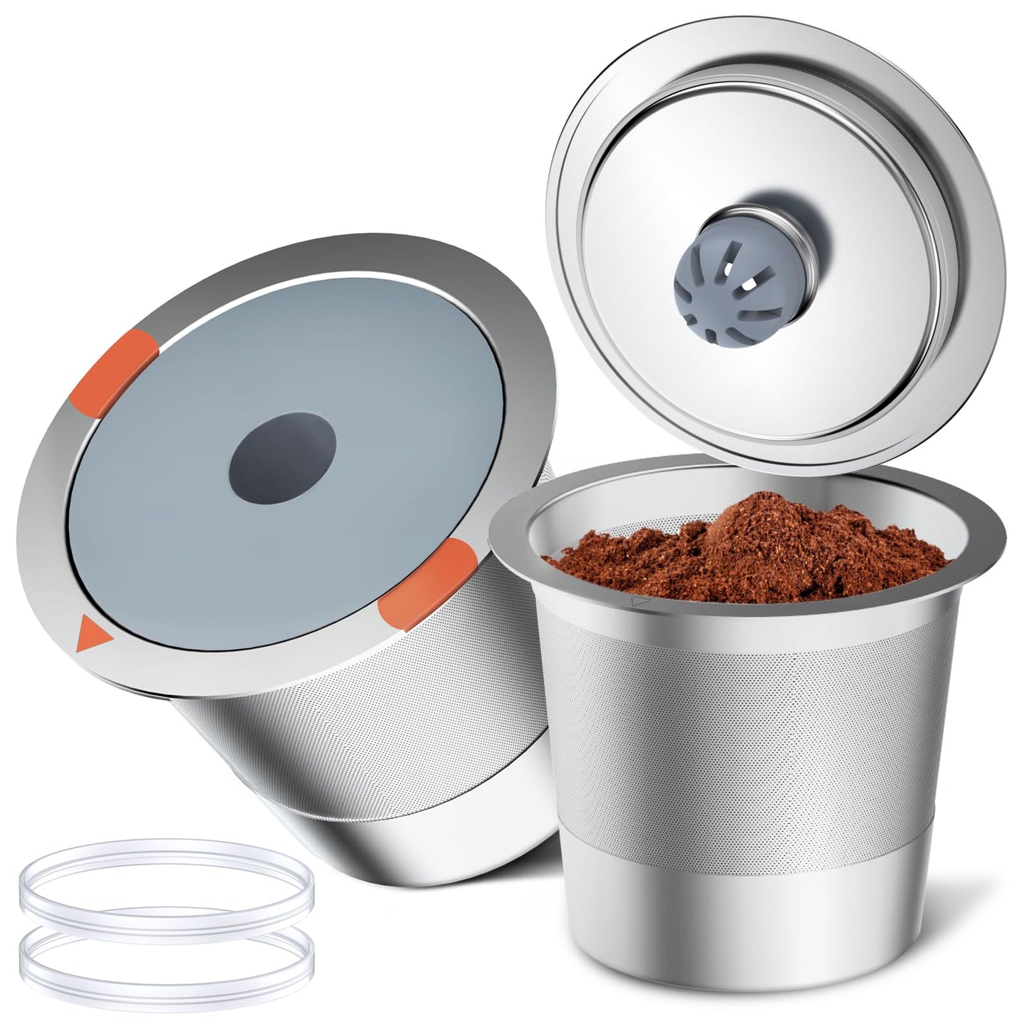 Noalto Reusable K Cups and Coffee Pods,Universal stainless steel k Cups for Keurig 2.0 and 1.0 Coff…