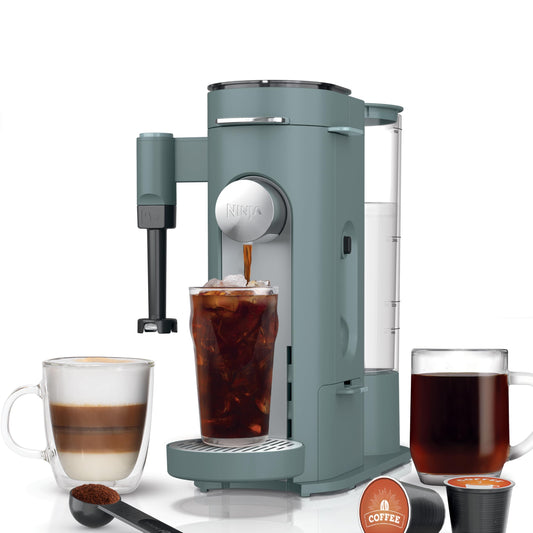 Ninja Pods & Grounds Specialty Single-Serve Coffee Maker, K-Cup Pod Compatible, Built-In Milk Froth…