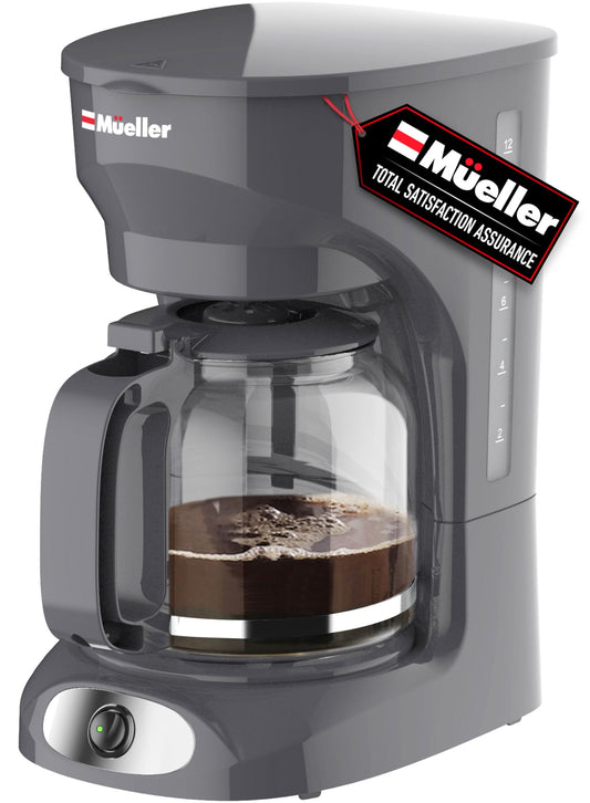 MUELLER HOME 12-Cup Drip Coffee Maker Perfect for Home or Office, Borosilicate Carafe, Auto-Off, Re…