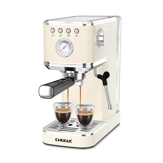 CHULUX Slim Espresso Machine with Milk Frother, 20 Bar Professional Italian Pump Espresso Coffee Ma…