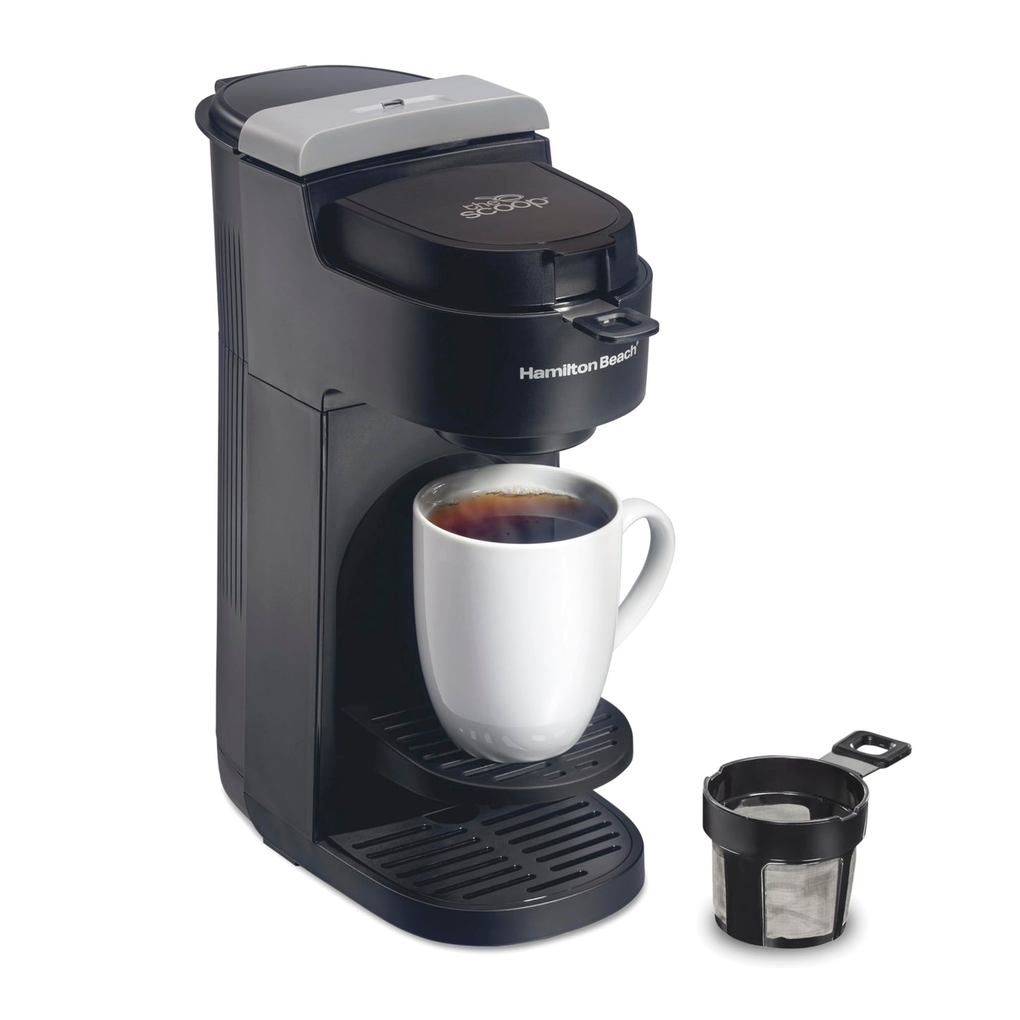 Hamilton Beach The Scoop Single Serve Coffee Maker & Fast Grounds Brewer for 8-14oz. Cups, Brews in…