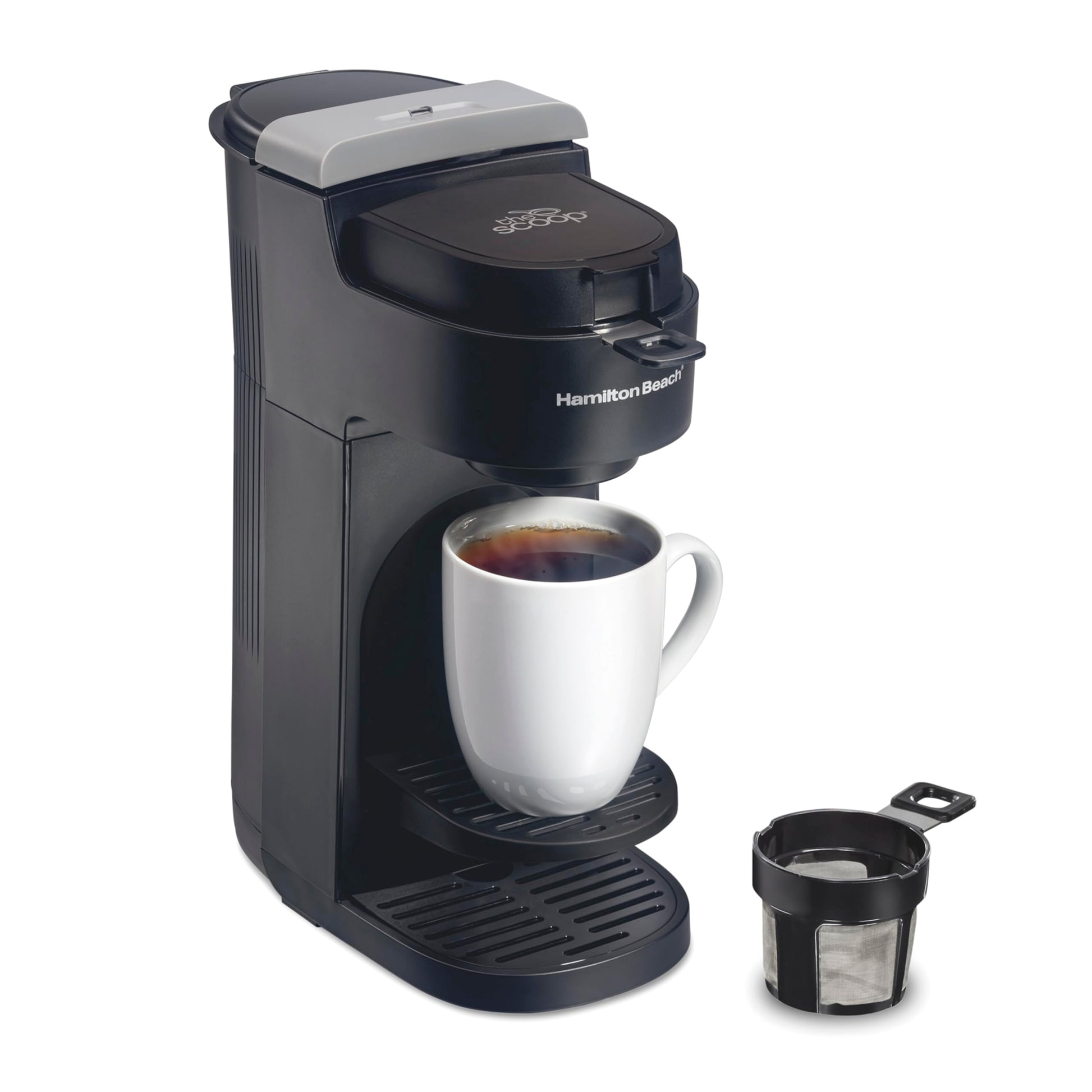 Hamilton Beach The Scoop Single Serve Coffee Maker & Fast Grounds Brewer for 8-14oz. Cups, Brews in…
