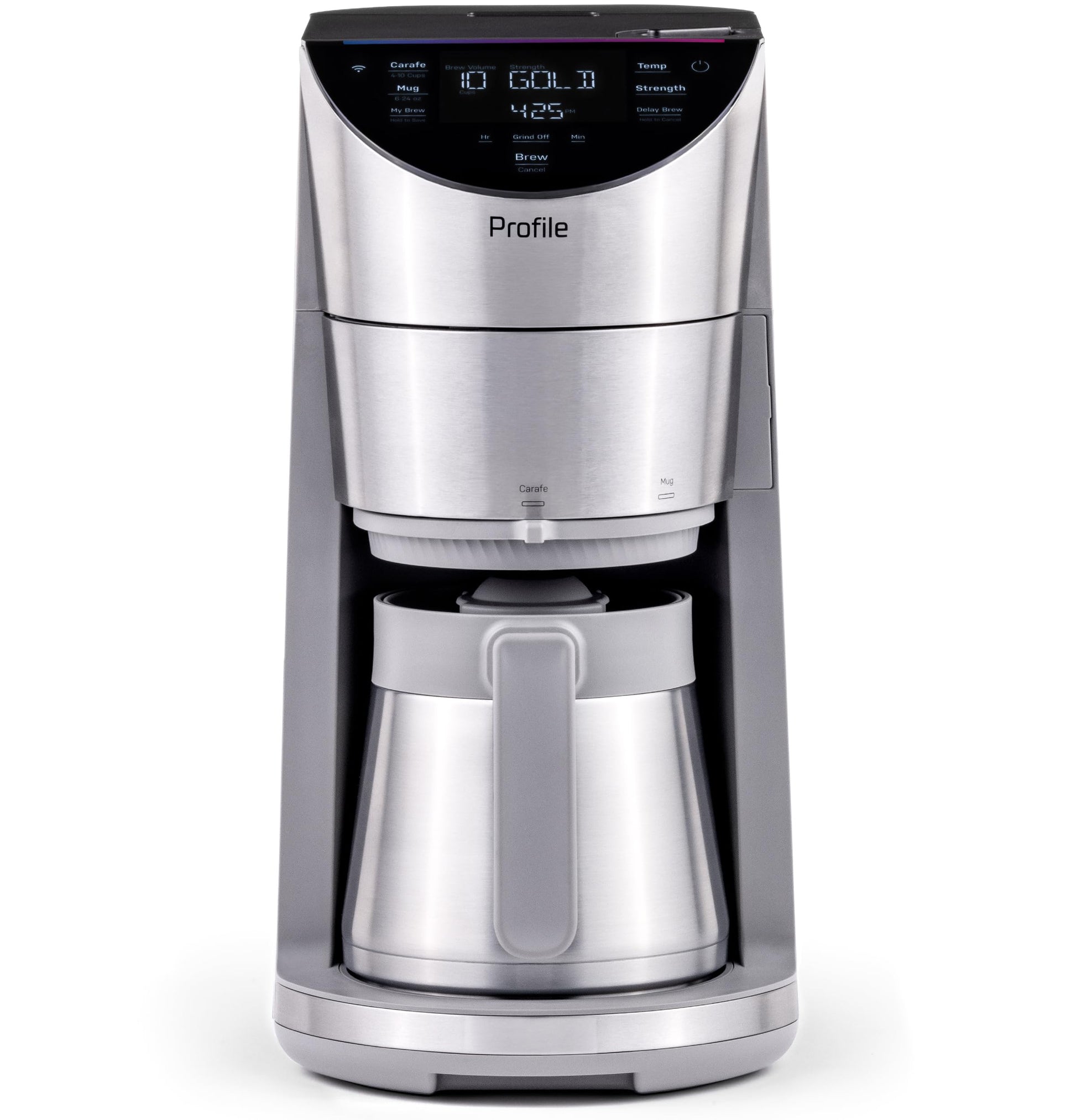 GE Profile Smart Grind & Brew Coffee Maker w/Podless Single Serve, 90oz Water Reservoir, 10 Cup The…