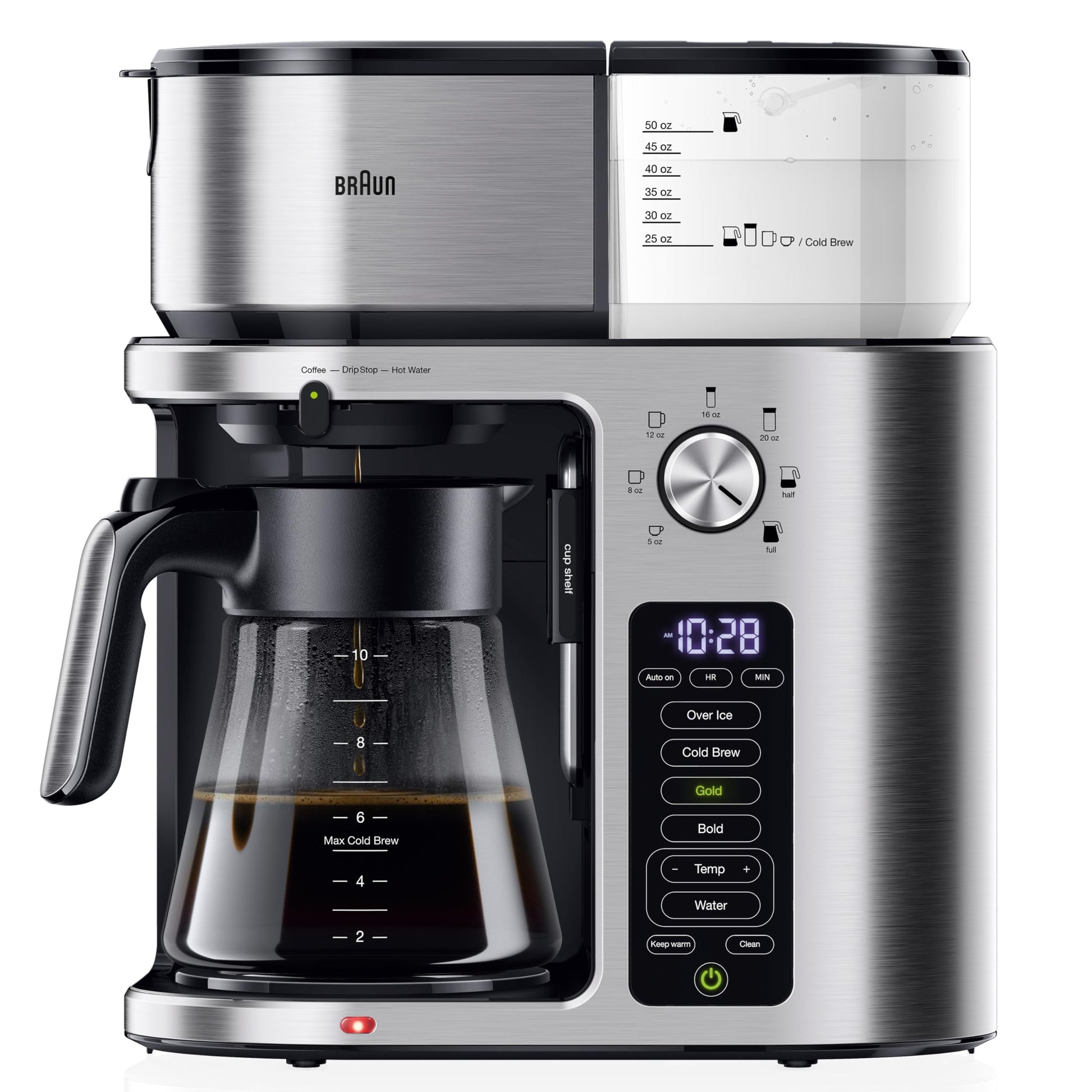 Braun MultiServe Plus 10-Cup Drip Coffee Maker - Hot & Cold Multi-Serve Brewer with Timer and Auto …