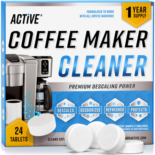 Coffee Machine Cleaner Descaler Tablets - 24 Count, Compatible With Nespresso, Keurig, Ninja, Delon…