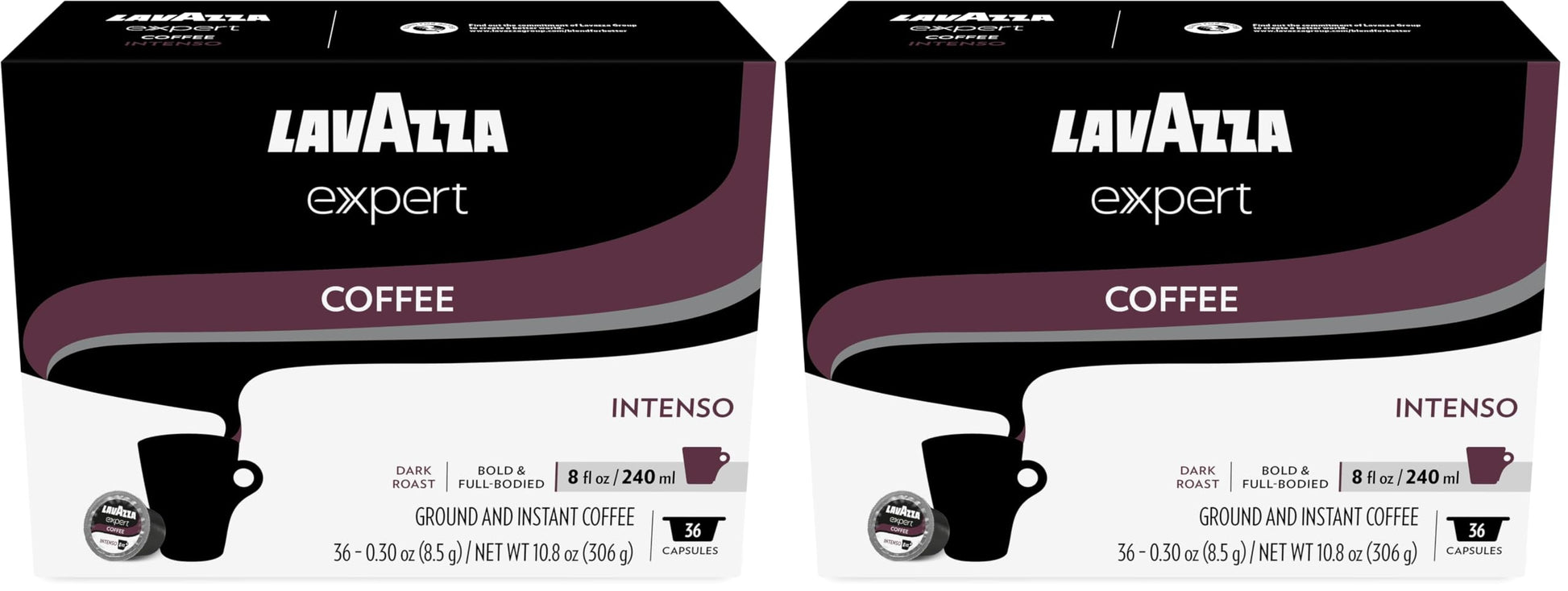 Lavazza Expert Intenso Coffee Capsules, Dark Roast, Arabica and Robusta Blend, Compatible with Lava…