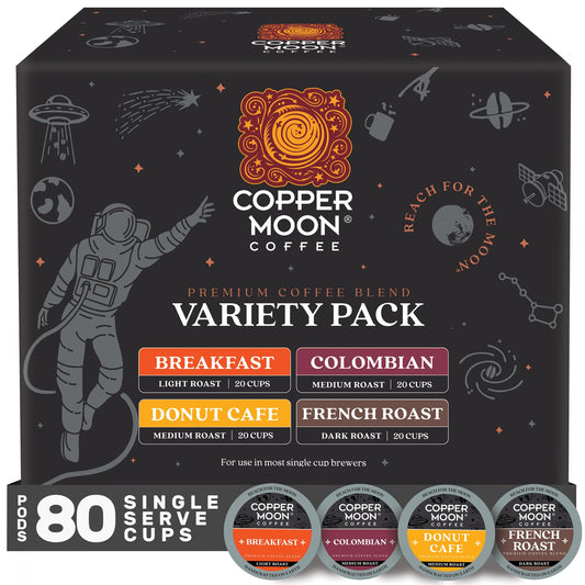 Copper Moon Single Serve Coffee Pods For Keurig K-Cup Brewers, Light Medium & Dark Roast, Variety P…