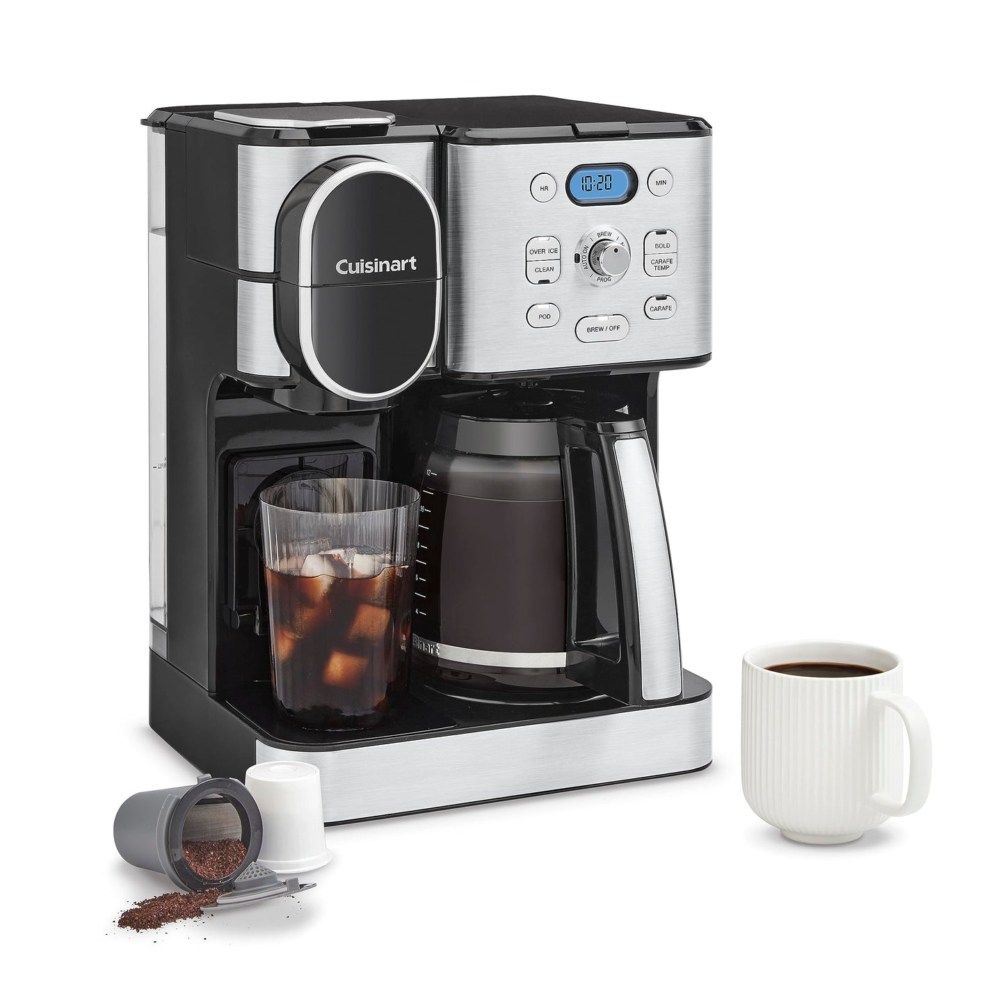 Cuisinart 12-Cup Coffee Maker, Single-Serve Brewer Glass Carafe, Automatic Hot & Iced Coffee Machin…