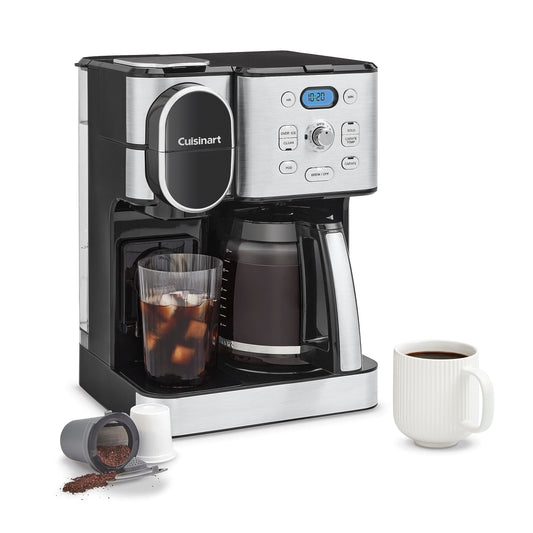 Cuisinart 12-Cup Coffee Maker, Single-Serve Brewer Glass Carafe, Automatic Hot & Iced Coffee Machin…