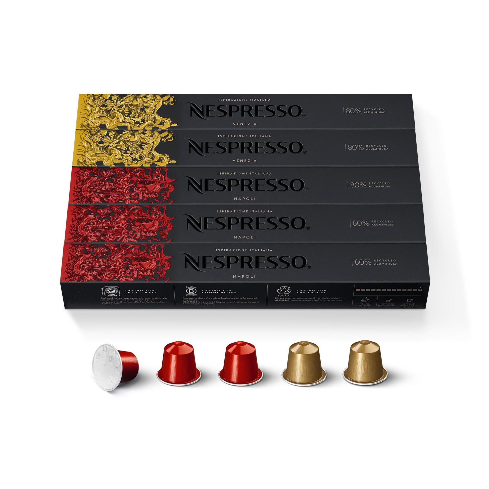 Nespresso Capsules Original Line, Variety Pack, Napoli and Venezia Espresso Coffee, 50 Count Espres…