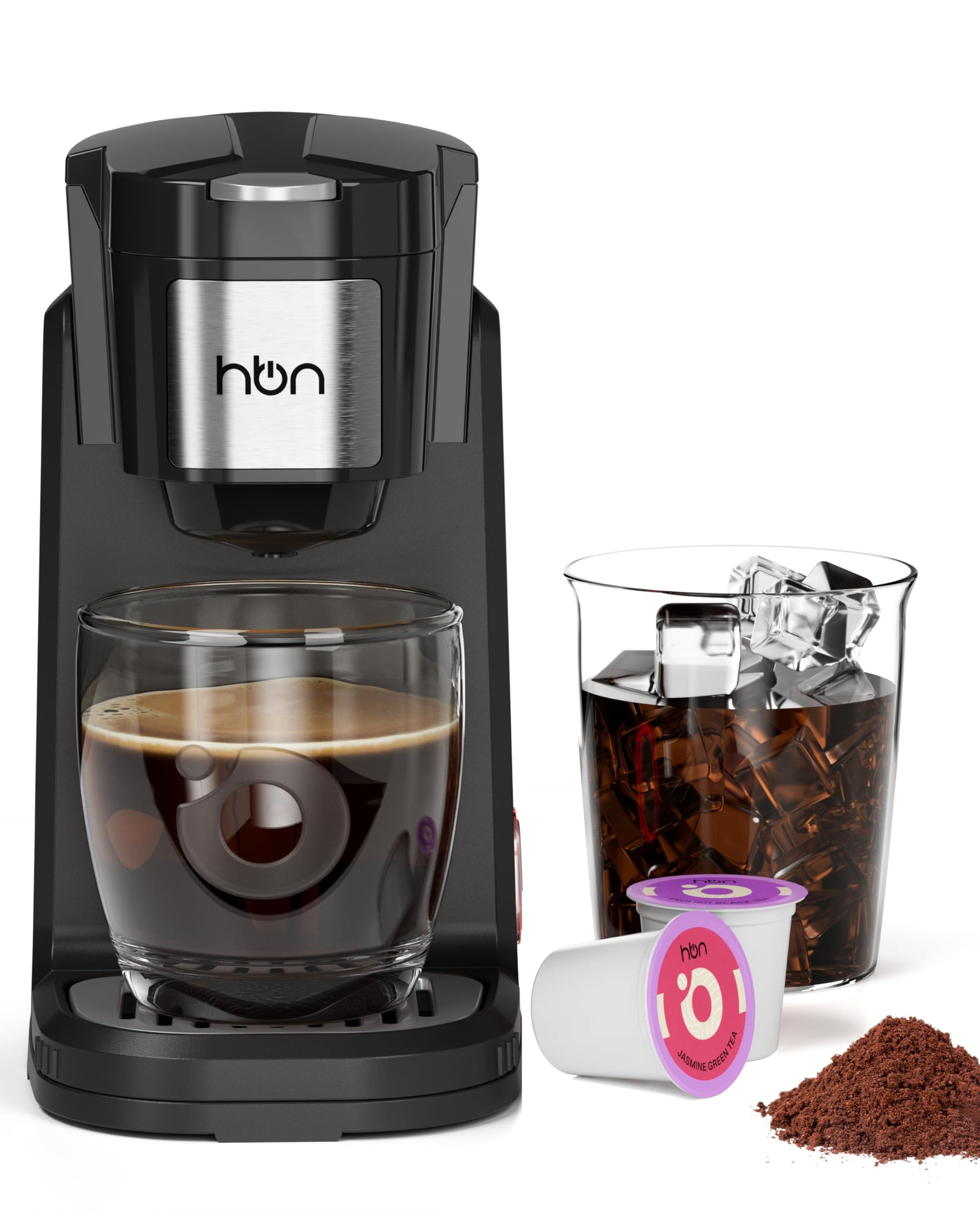 HBN Single Serve Coffee Maker for K-Cup & Ground Coffee, Fast Brew One Cup Coffee & Tea Machine wit…