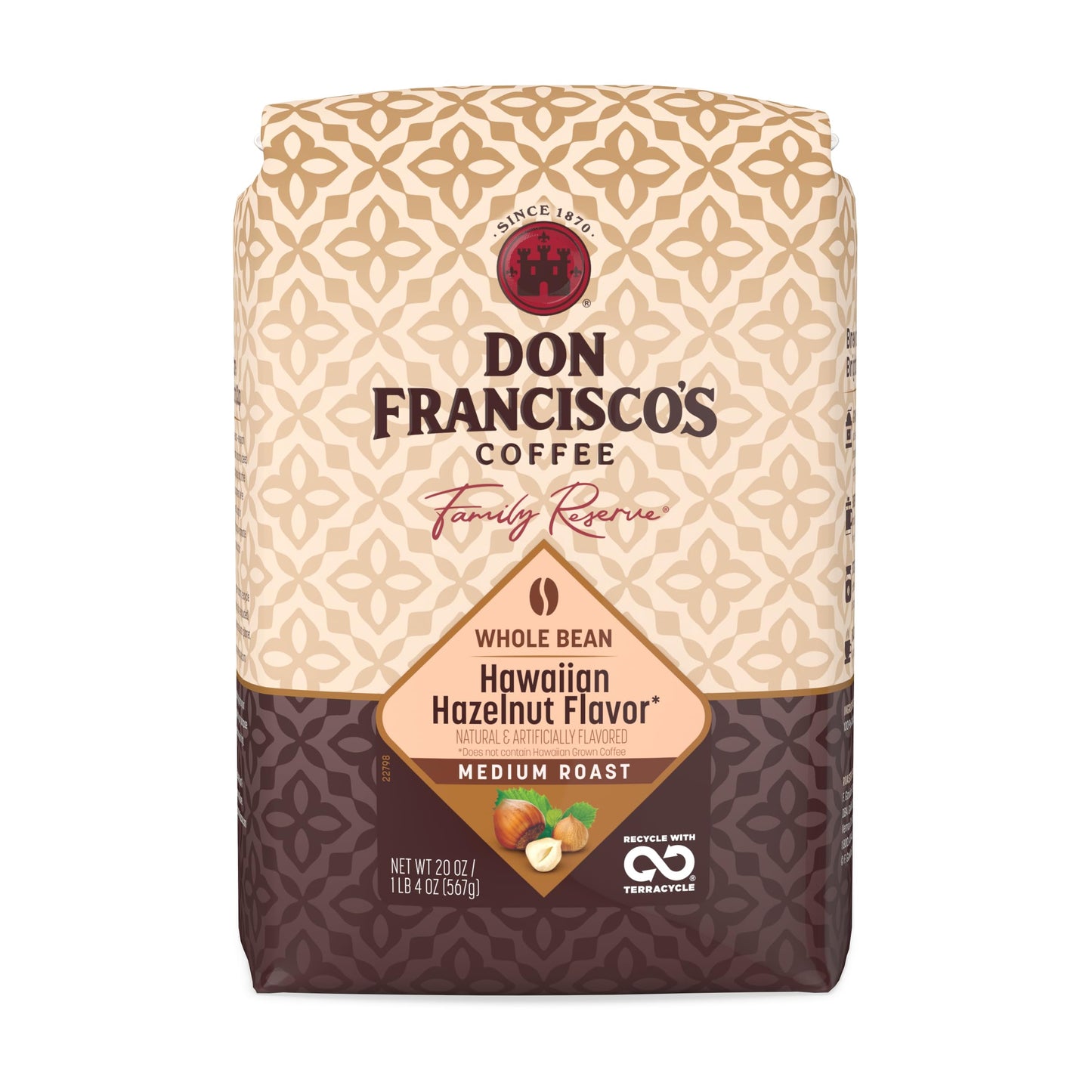 Don Francisco's Hawaiian Hazelnut Whole Bean Coffee, Medium Roast – 100% Arabica, Flavored Coffee, …