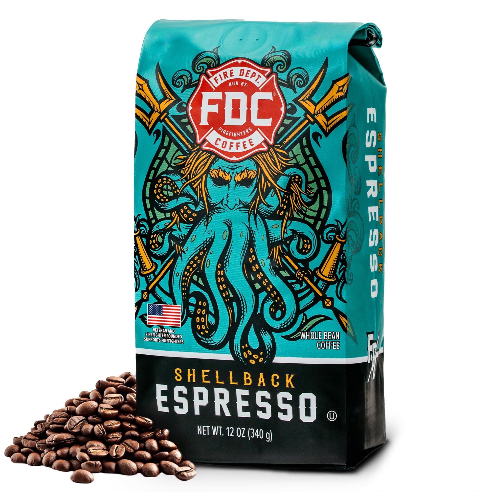 Fire Department Coffee - Gives Back to Firefighters - Bold & Smooth Shellback Espresso Coffee Beans…